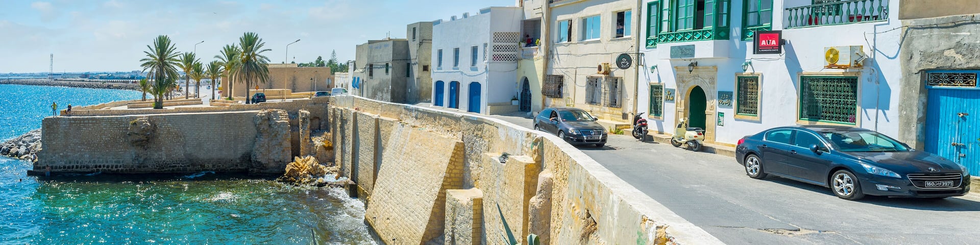 Panorama of Mahdia coast, Tunisia