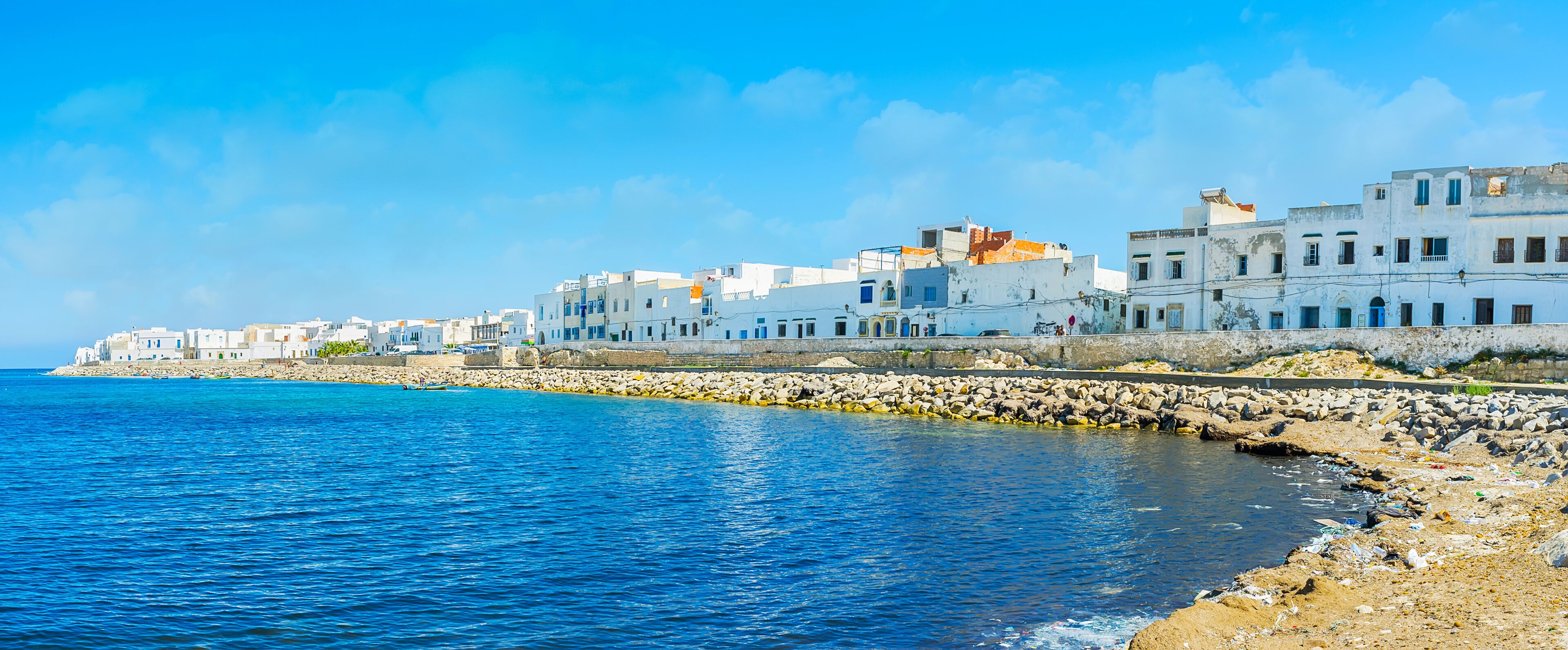 Panorama of Cape Africa and Mediterranean coast of Mahdia, Tunisia