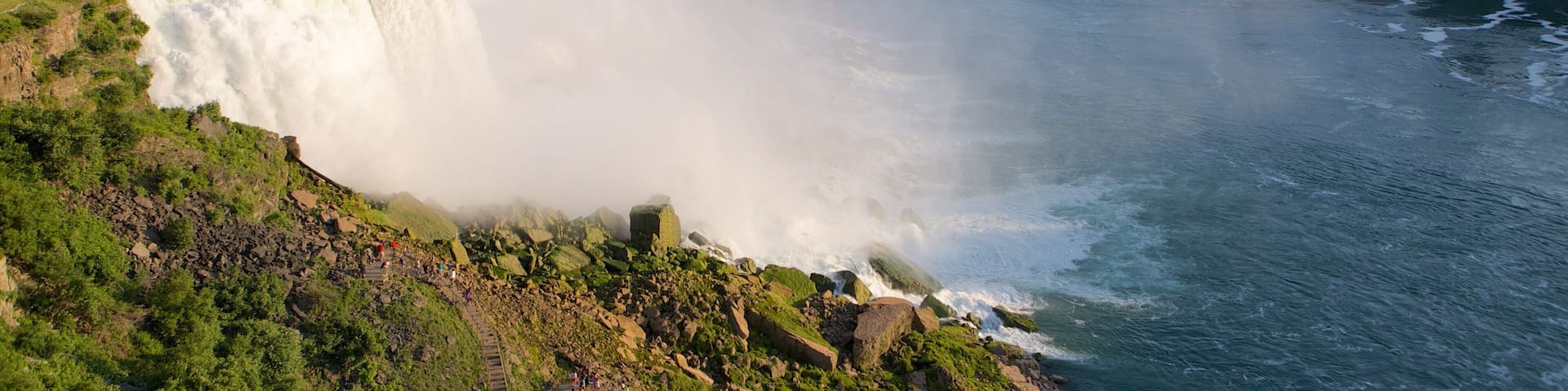 Buffalo which includes a river or creek, a waterfall and a city