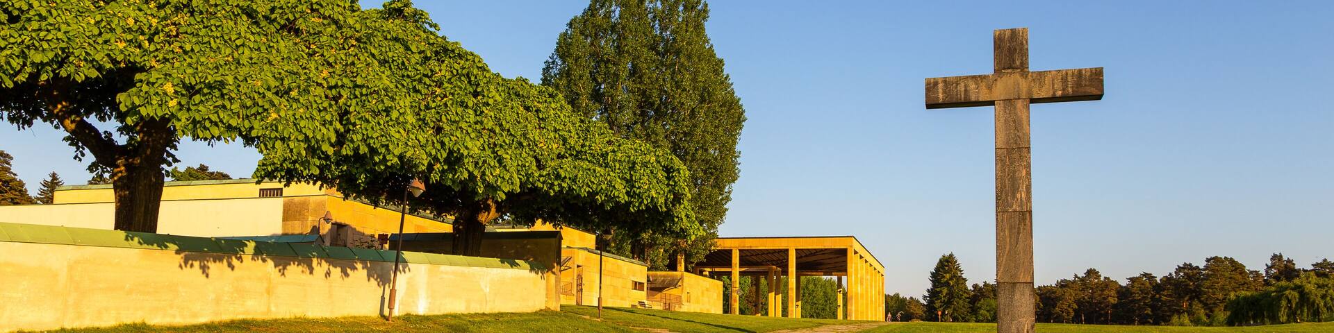 View of the Skogskyrkogarden, central Stockholm, Sweden.