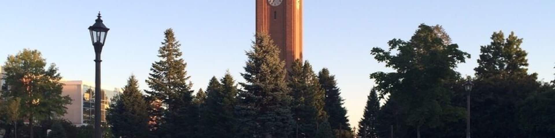 The Campanile at the center of the University of Northern Iowa.