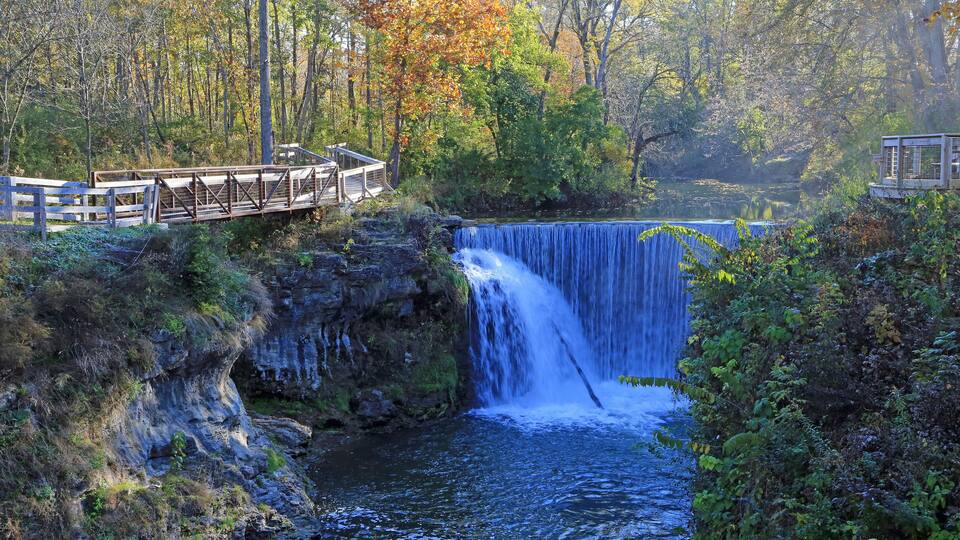 Romantic scenery with the falls - Cedar Cliff Falls - Indian Mound Reserve, Ohio