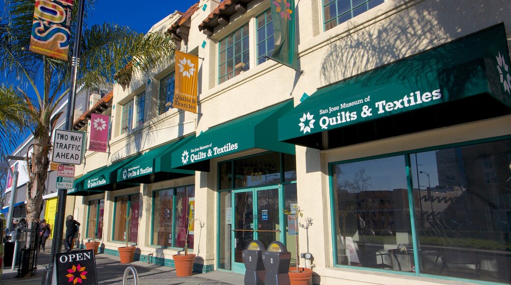 San Jose showing signage, street scenes and a city