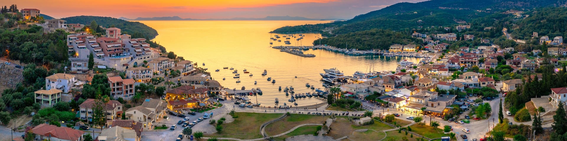 view of iconic paradise Sivota , Epirus, Greece