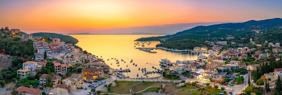 view of iconic paradise Sivota , Epirus, Greece