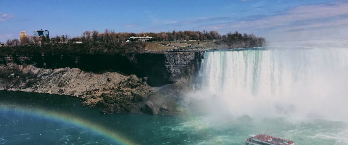 Rainbow on the falls, Canadian side.