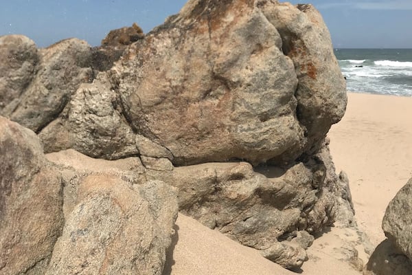 Natural heart in rock face on the wildcoast of South Africa