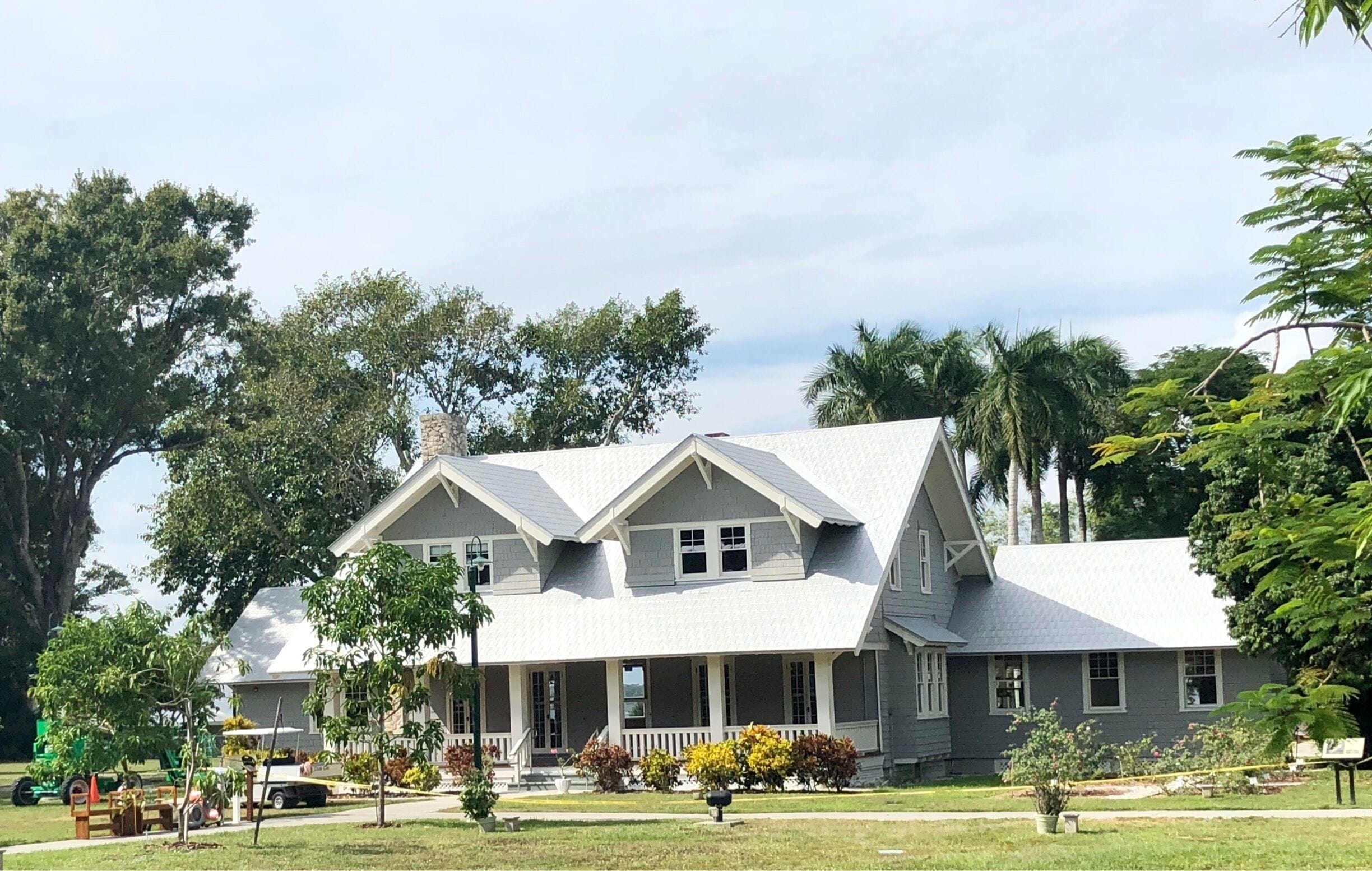 Henry Ford was invited to visit Thomas Edison and liked the area so well that he purchased the house on the adjoining property. He would visit for a couple of weeks each winter.