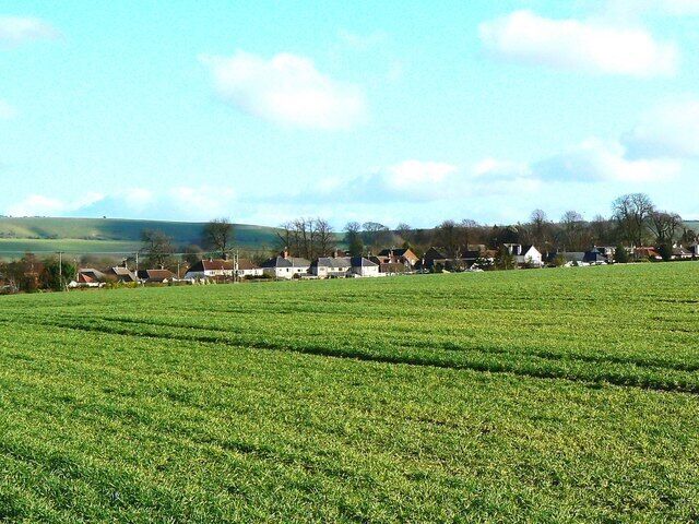 Housing on the north-western edge of Chiseldon, Swindon The properties most visible across the farmland date mostly from between the wars.