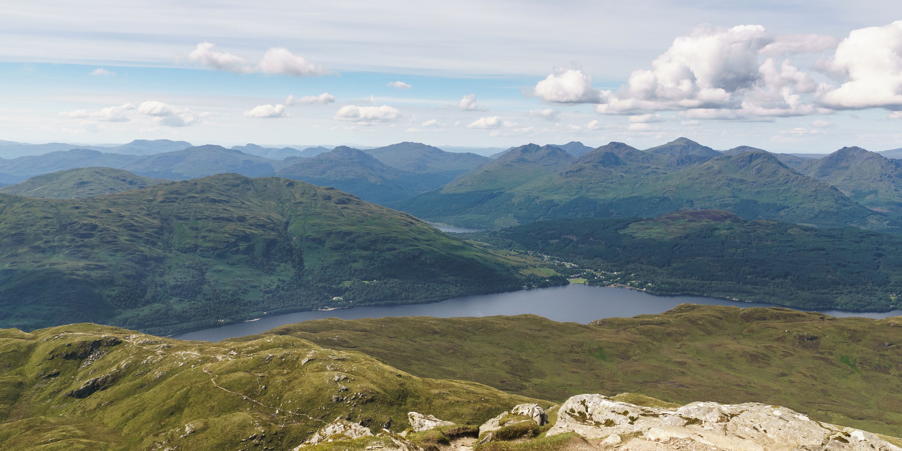 Loch Lomond, looking west from Ben Lomond summit.