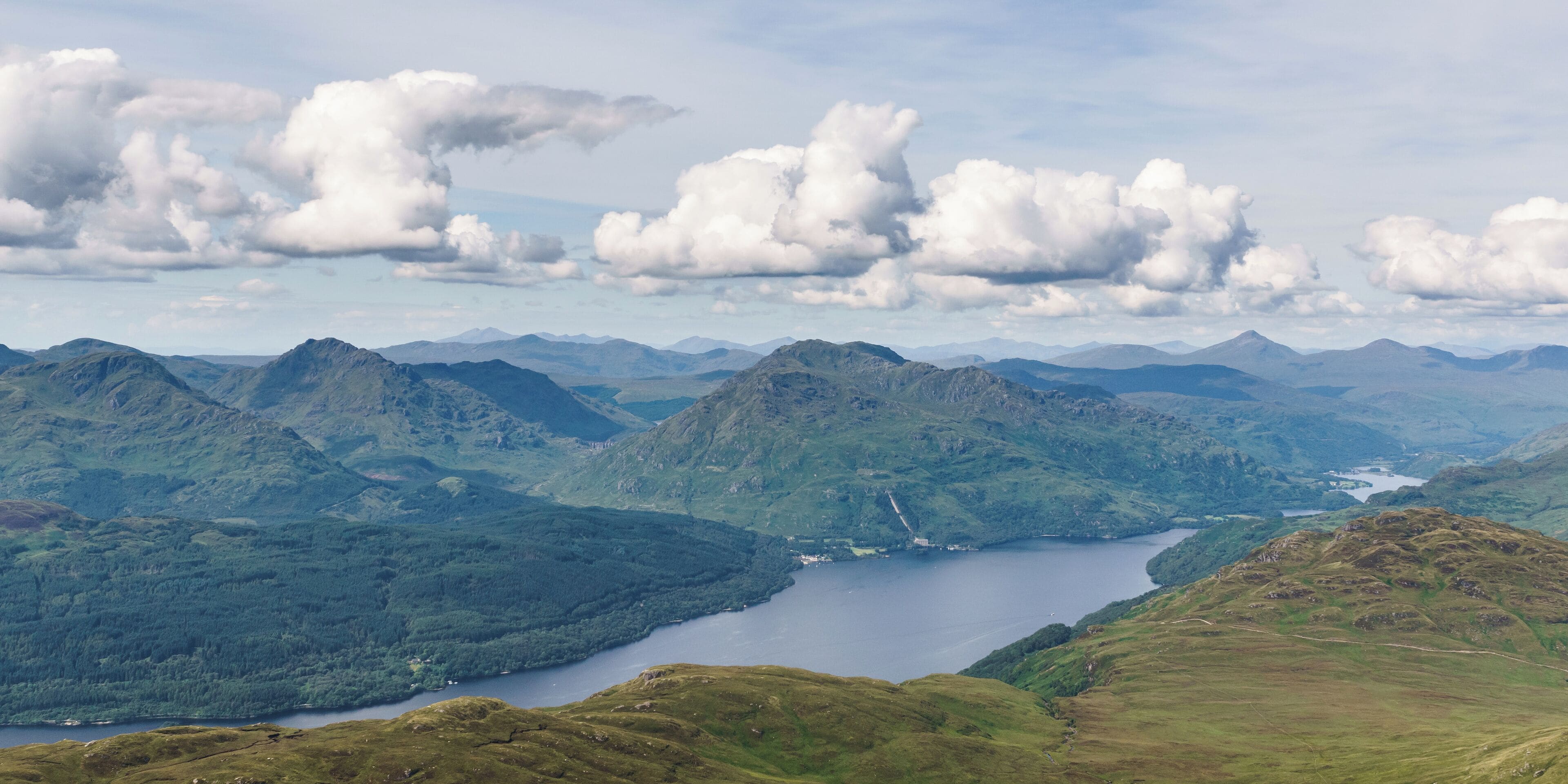 Loch Lomond, looking north-west from Ben Lomond summit.