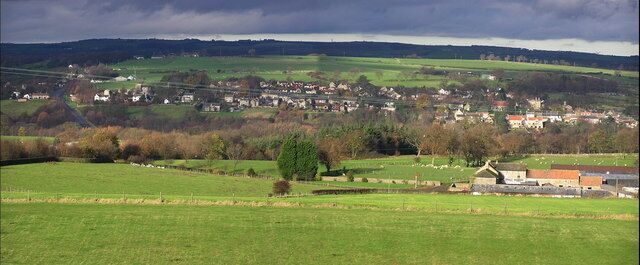 Witton-le-Wear Taken looking north from Sloshes Lane, with West Witton Row Farm (foreground right)The A68 crosses the River Wear to the left