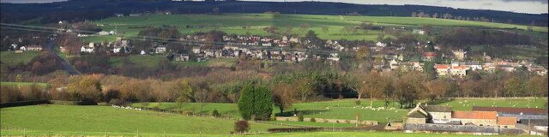 Witton-le-Wear Taken looking north from Sloshes Lane, with West Witton Row Farm (foreground right)The A68 crosses the River Wear to the left