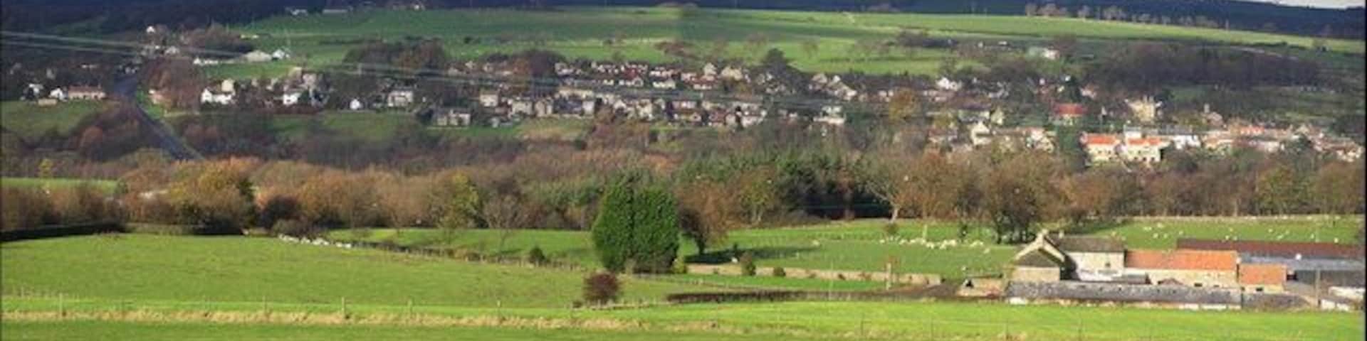 Witton-le-Wear Taken looking north from Sloshes Lane, with West Witton Row Farm (foreground right)The A68 crosses the River Wear to the left