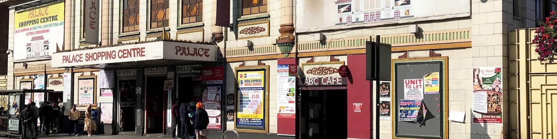 Chinese style cinema with tiled exterior and pagoda roof incorporating dragons. Presently an indoor market.
Date: 1929.
Architect: George Coles.
Grade II* listed.
Nearest station: Southall.