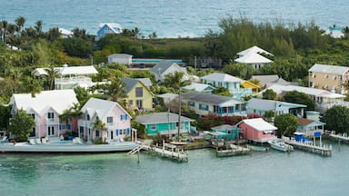 aerial panorama of hopetown, bahamas