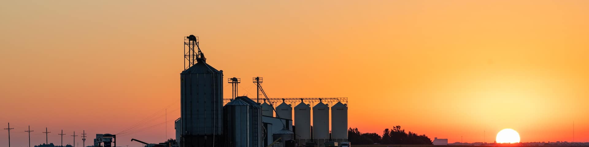 Kansas Sunrise and Grain Elevators