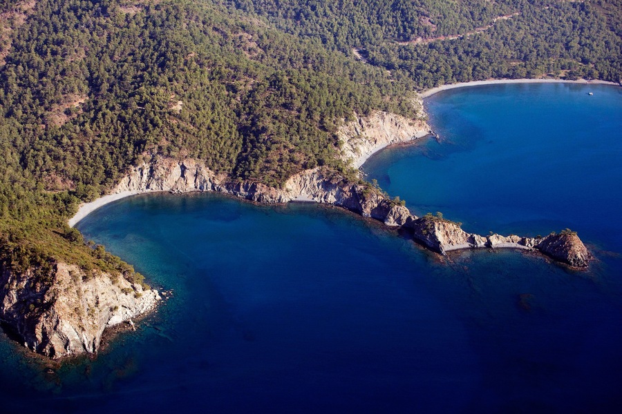 Aerial view of Tekirova coast Antalya Turkey