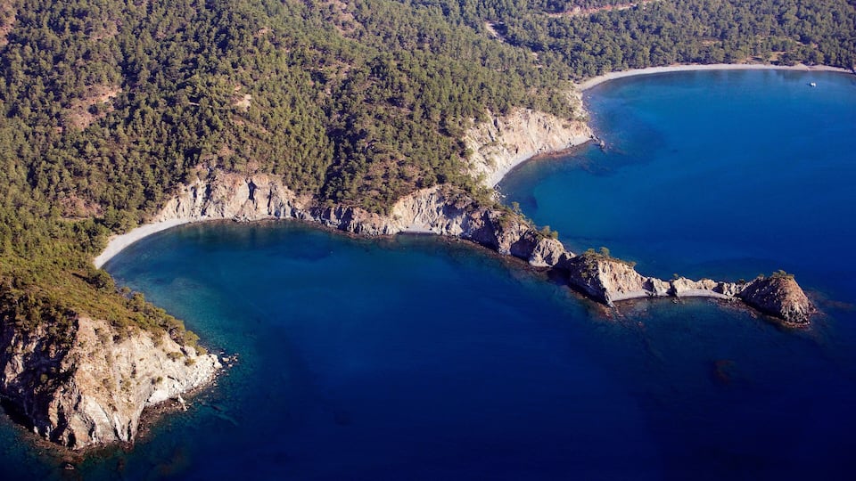 Aerial view of Tekirova coast Antalya Turkey