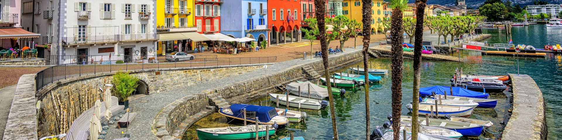 Ascona old town on Lago Maggiore, Switzerland