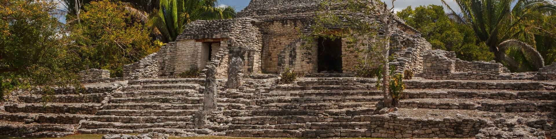 Ruins of the ancient Mayan city of Kohunlich, Mexico; Shutterstock ID 313300025