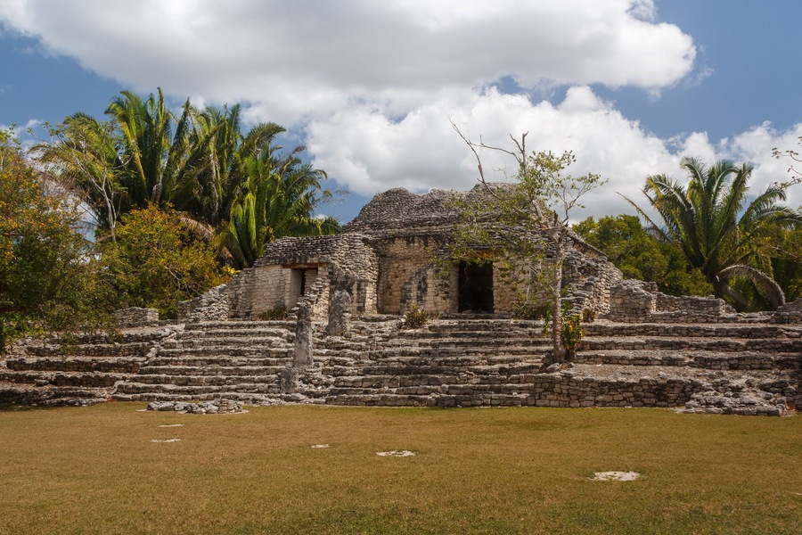 Ruins of the ancient Mayan city of Kohunlich, Mexico; Shutterstock ID 313300025