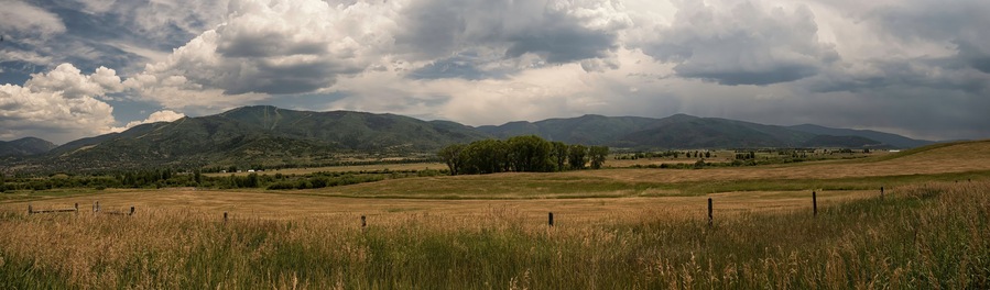 Yampa Valley on stormy evening; near Steamboat Springs, Colorado