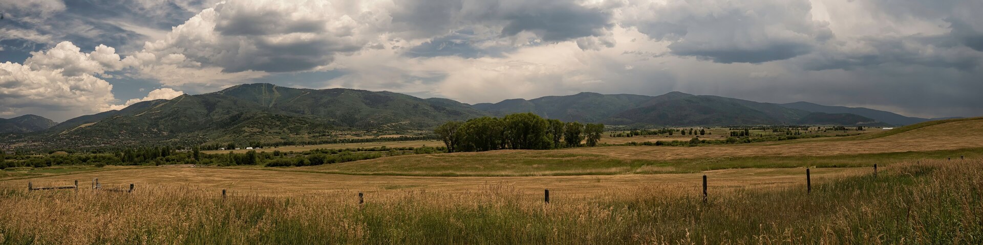 Yampa Valley on stormy evening; near Steamboat Springs, Colorado