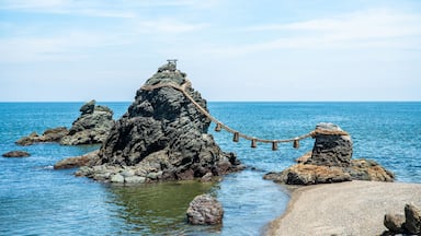 Futami Okitama Shrine, also known as Meoto Iwa Wedded Rocks in Ise, Mie, Japan