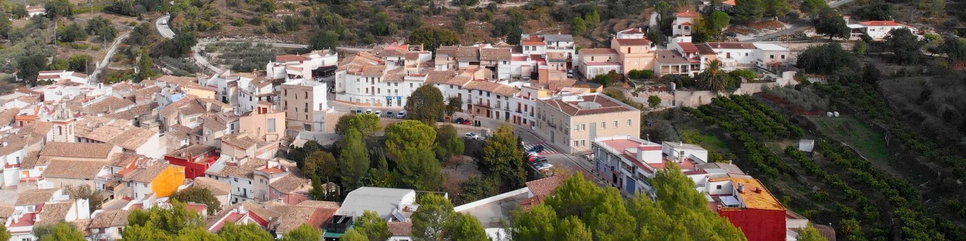 Aerial view of Benialí village in Alicante, Spain
