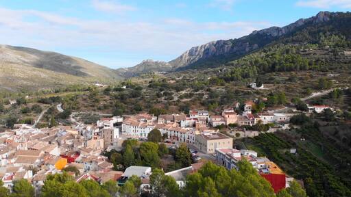 Aerial view of Benialí village in Alicante, Spain