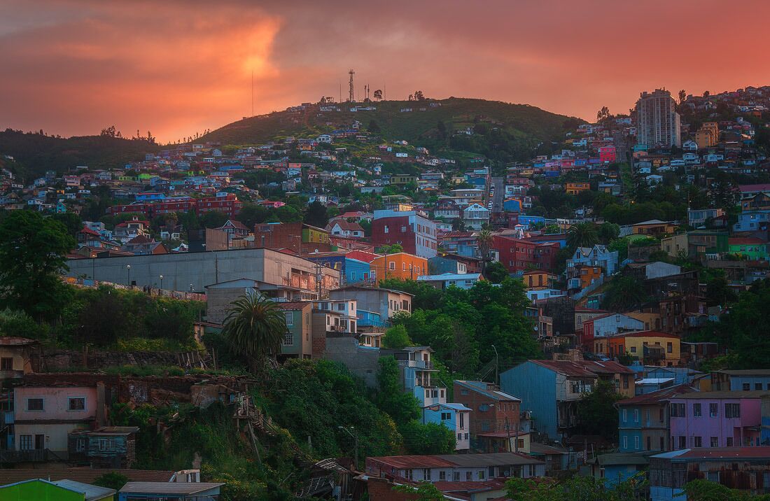 Sunset at Valparaiso.