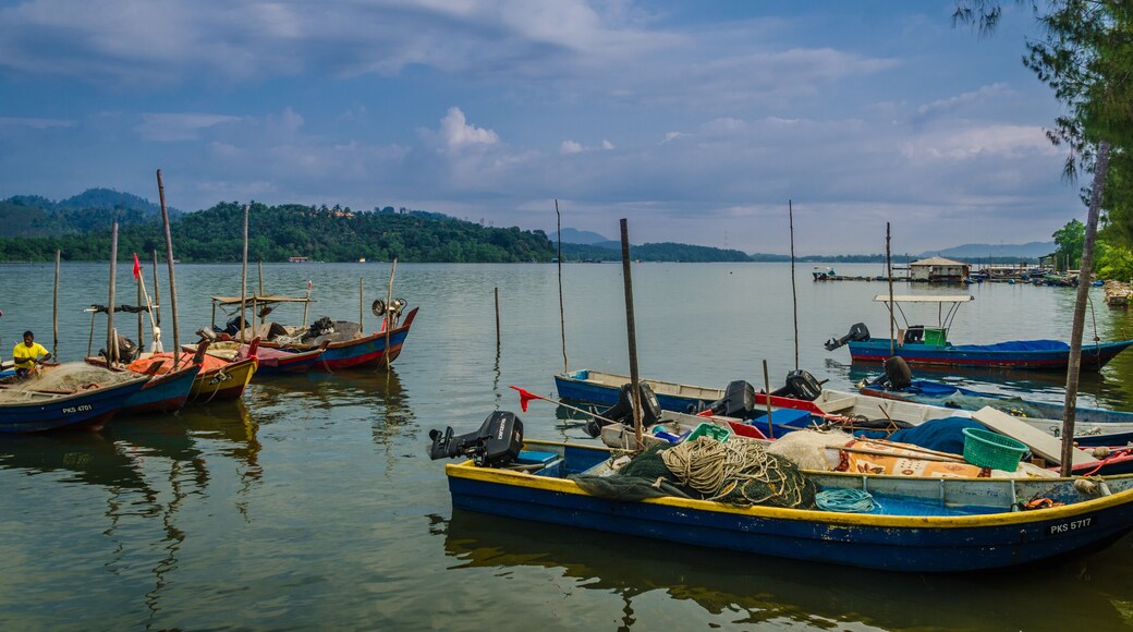 Boats on the river at Perak, Malaysia