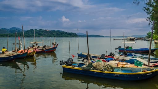 Boats on the river at Perak, Malaysia