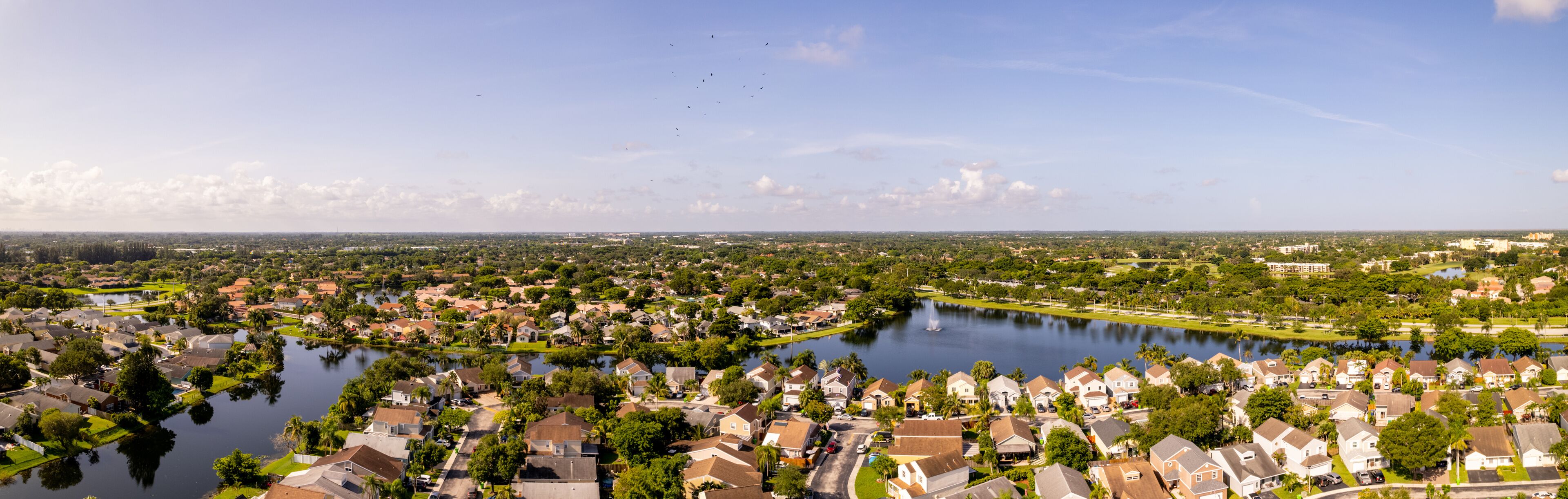 Aerial photo homes in Sunrise Weston Florida USA