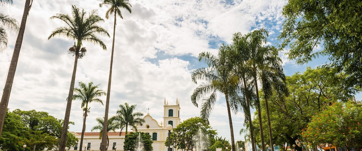 praça pública com árvores