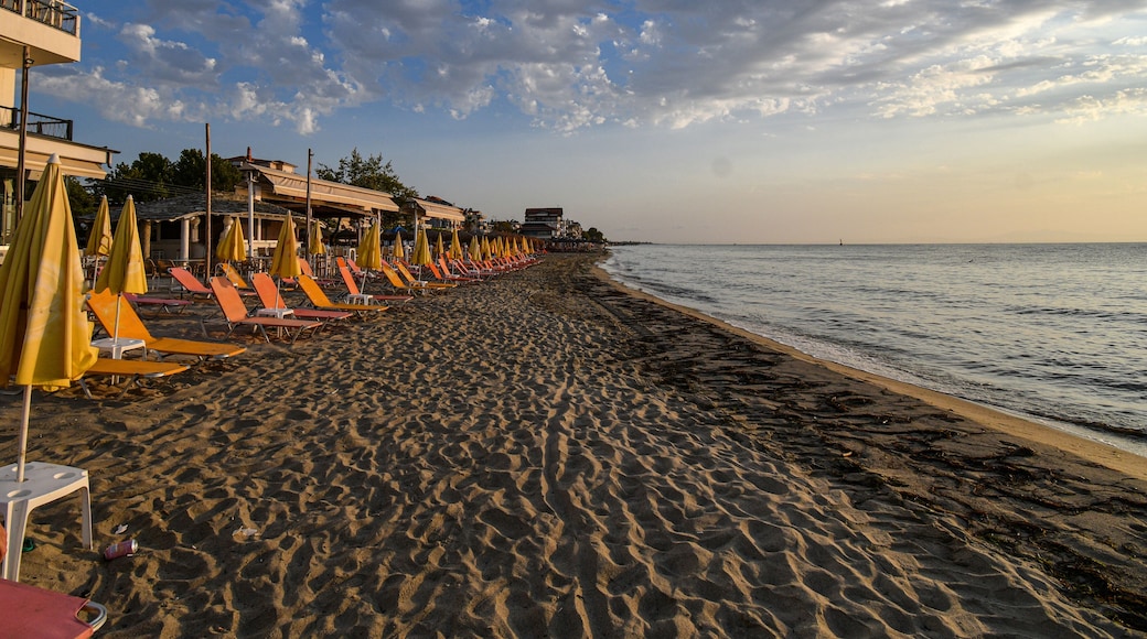 Paralia, Katerini, Greece, 14.08.2025: Sunrise over the sea in Paralia, Katerini, Greece.