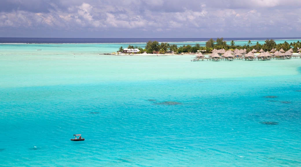 Bora Bora johon kuuluu yleiset rantanäkymät ja trooppiset näkymät