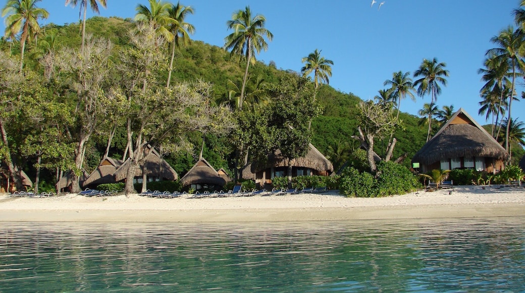 Hotels charge extra for overwater bungalows, but I prefer these. You have a beach right outside your door.