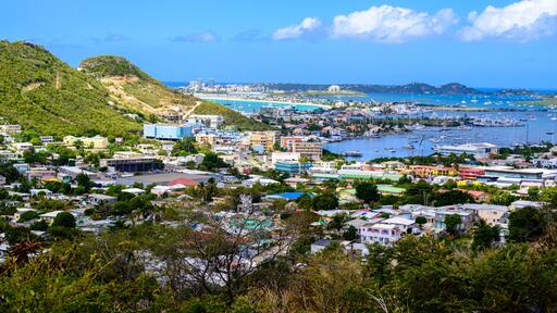 Areal view of the island of Saint Maarteen