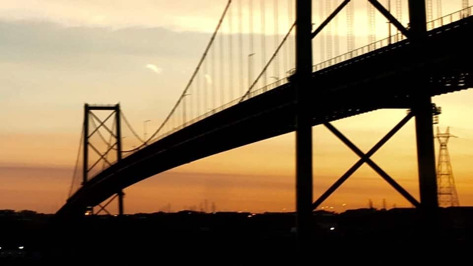 Early morning sunrise over the MacDonald bridge in Halifax.