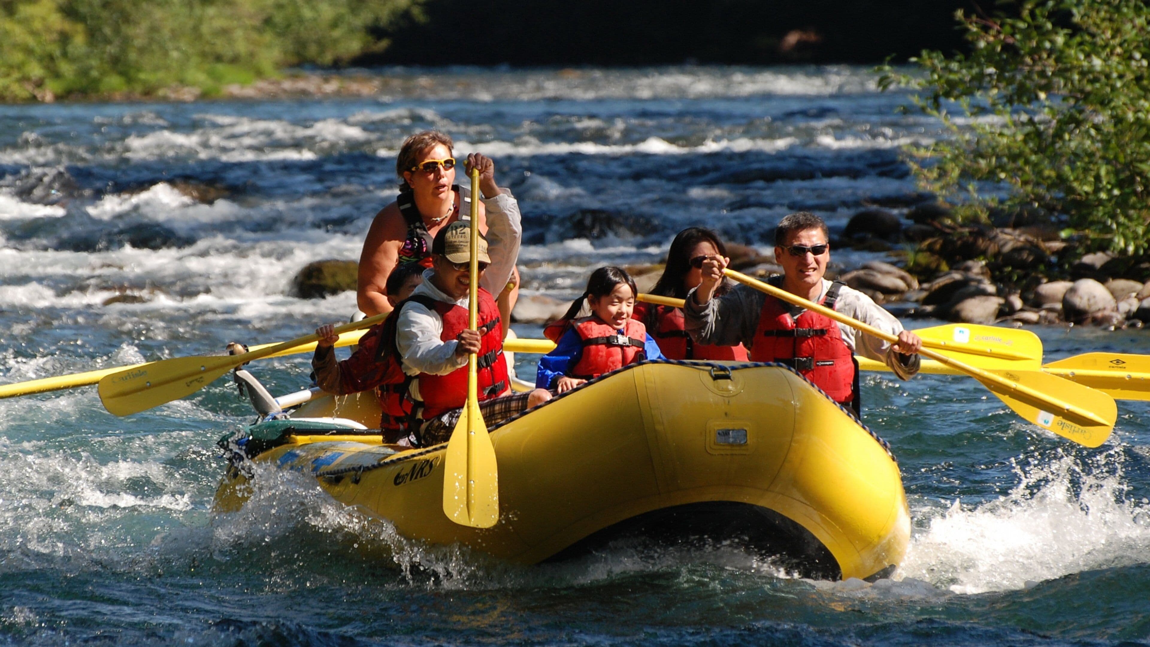 Eugene which includes rapids and rafting as well as a small group of people
