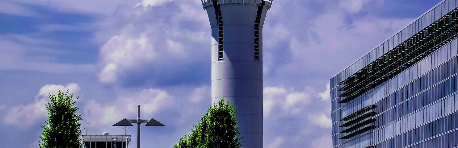 MUC, Franz Josef Strauß Flughafen München im Erdiger Moos.