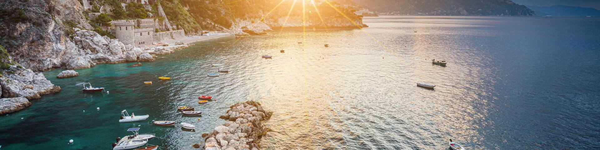 The shore of Conca dei Marini, Amalfi Coast, Italy