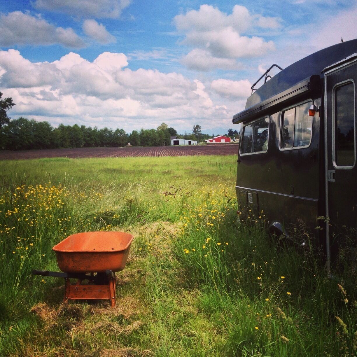 Where I was parked for a few, north of Bellingham. 