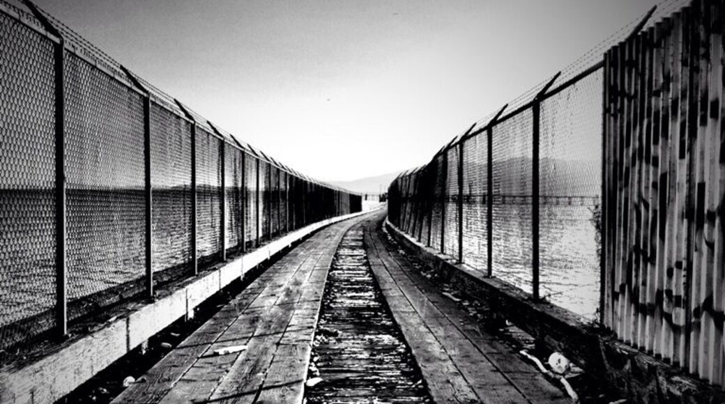 Bellingham has got one helluva classy dock... That is severely locked. This was shot though a hole in a fence.