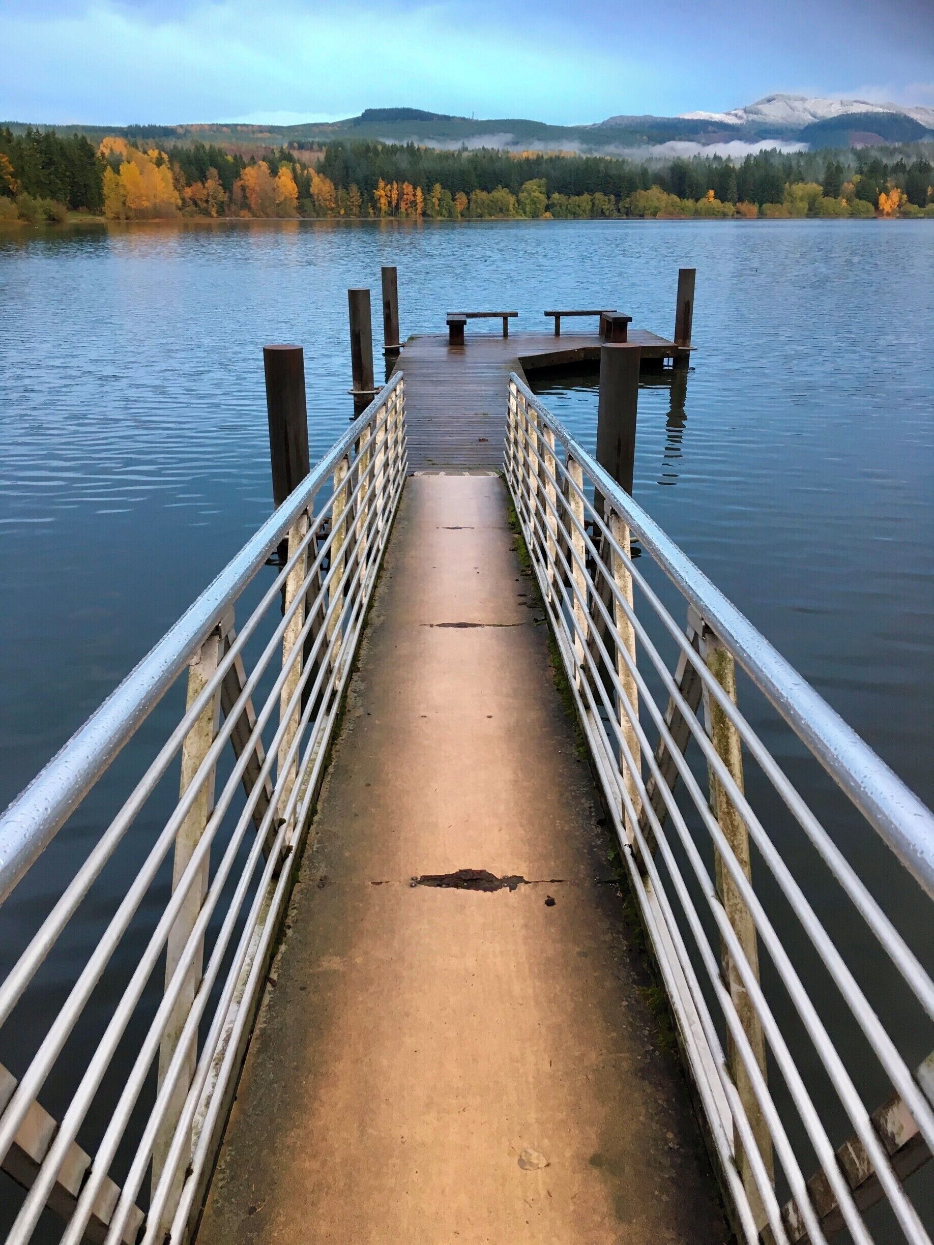 First snow starting to show in the mountains.