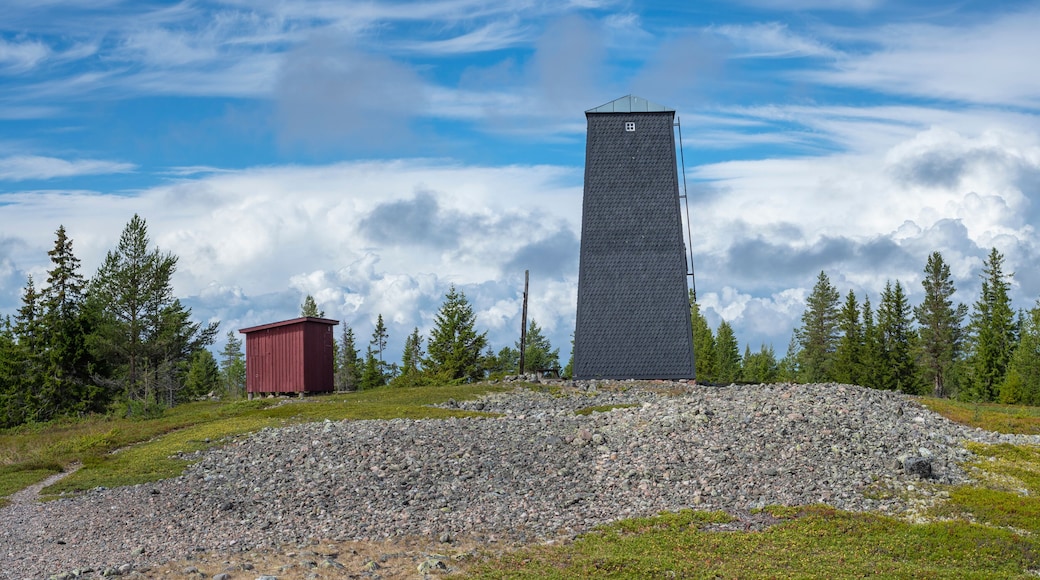 Northern Sweden Archipelago Stor-Rabben Lighthouse and Navigation House Isolated on a Island Outside of Pitea In Beautiful Scandinavian Nature Reserve.