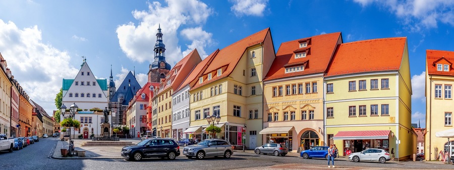Markt, Lutherstadt Eisleben, Sachsen-Anhalt, Deutschland