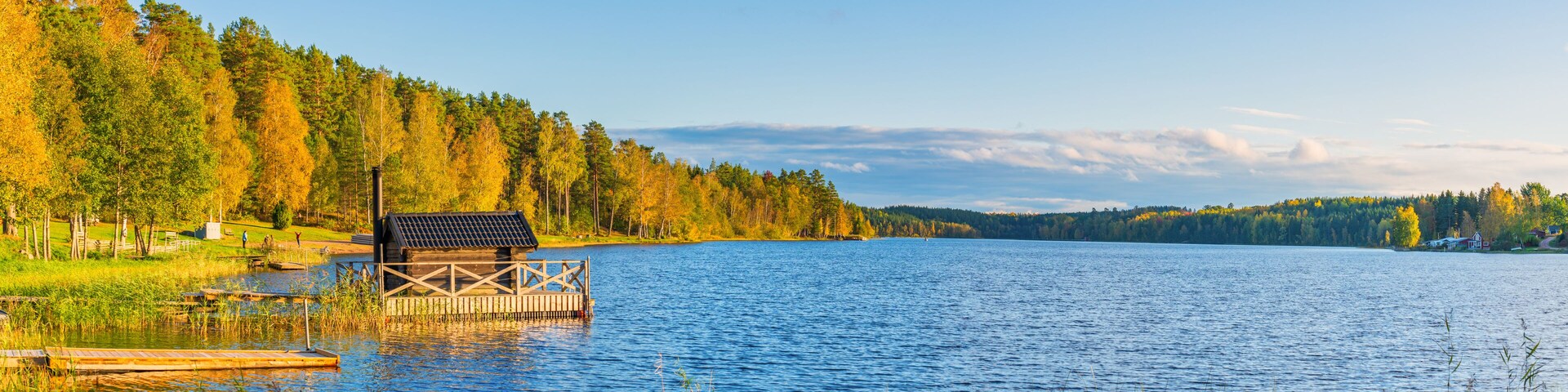 Nossen lake in autumn. Sweden